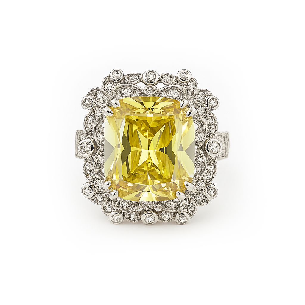 Aanura Silver Cushion-Cut Cocktail Ring