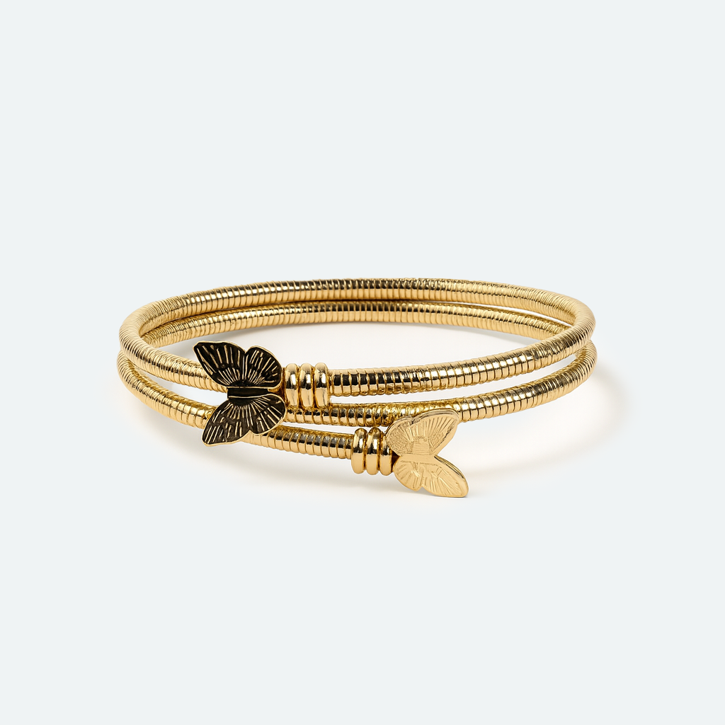 Aanura Butterfly Gold Coil Bracelet
