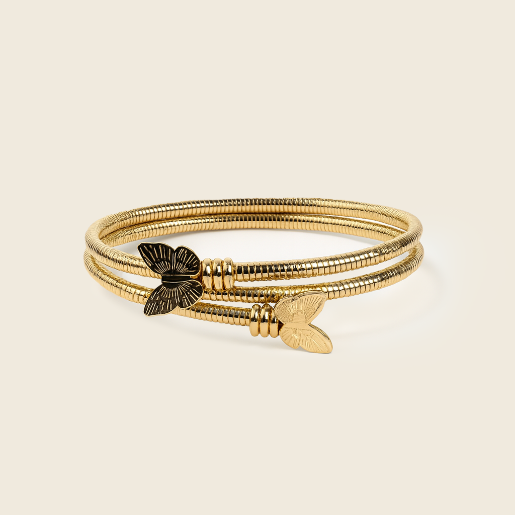 Aanura Butterfly Gold Coil Bracelet