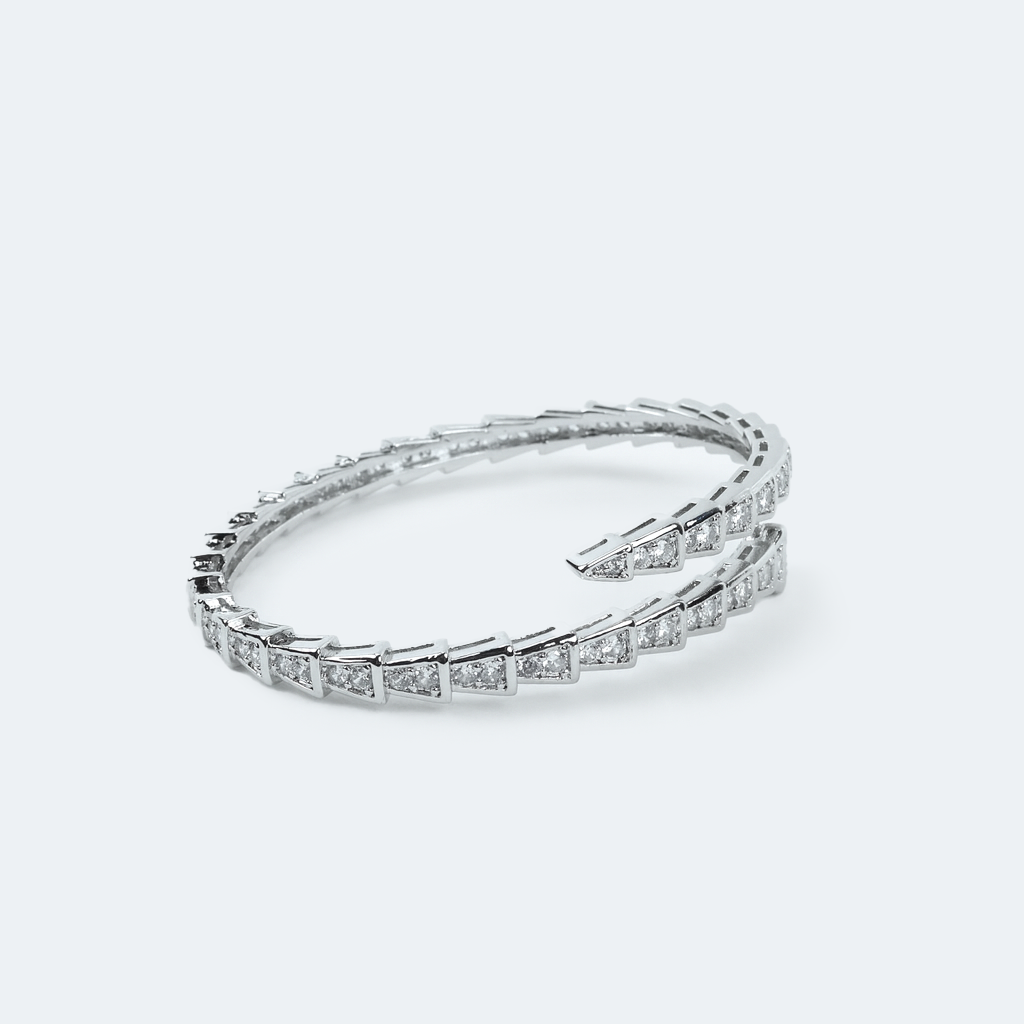 Aanura Serpent-Inspired Gold Diamond Coil Bracelet