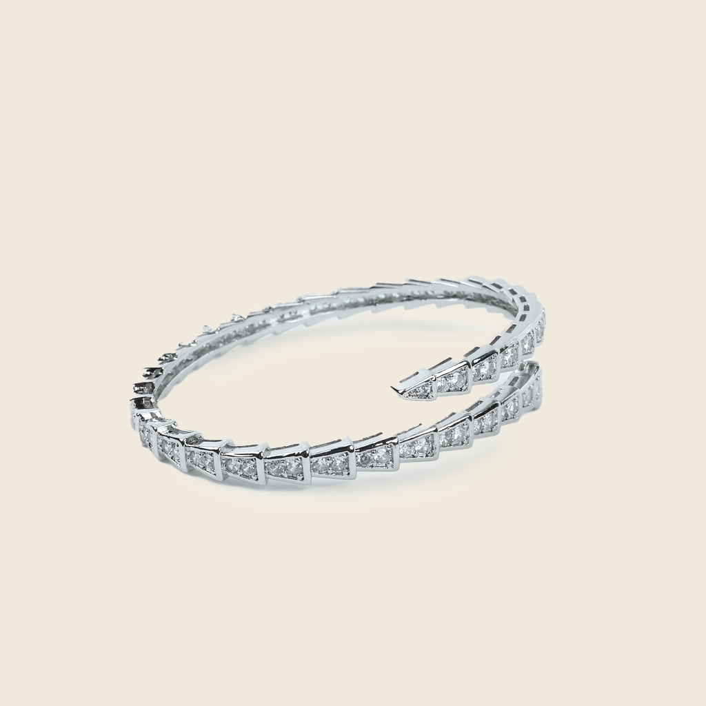Aanura Serpent-Inspired Gold Diamond Coil Bracelet