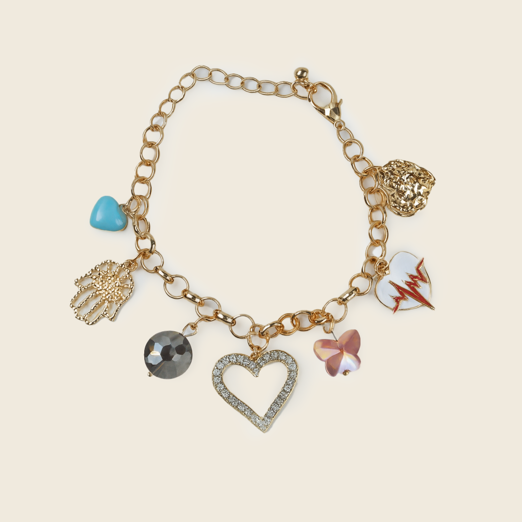 Aanura Multicharm Gold Bracelet with Motifs