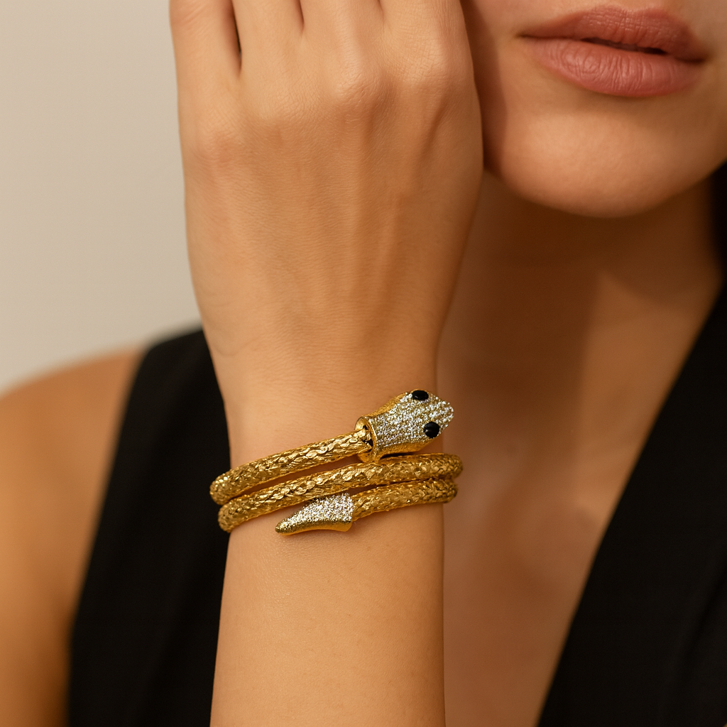 Aanura Serpent Gold Wrap Bracelet