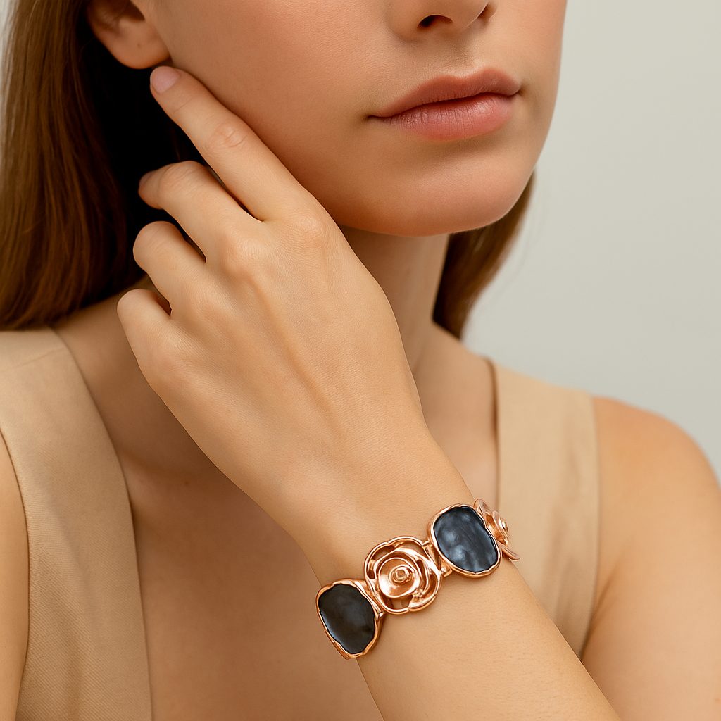 Aanura Midnight Rose Enamel Bracelet