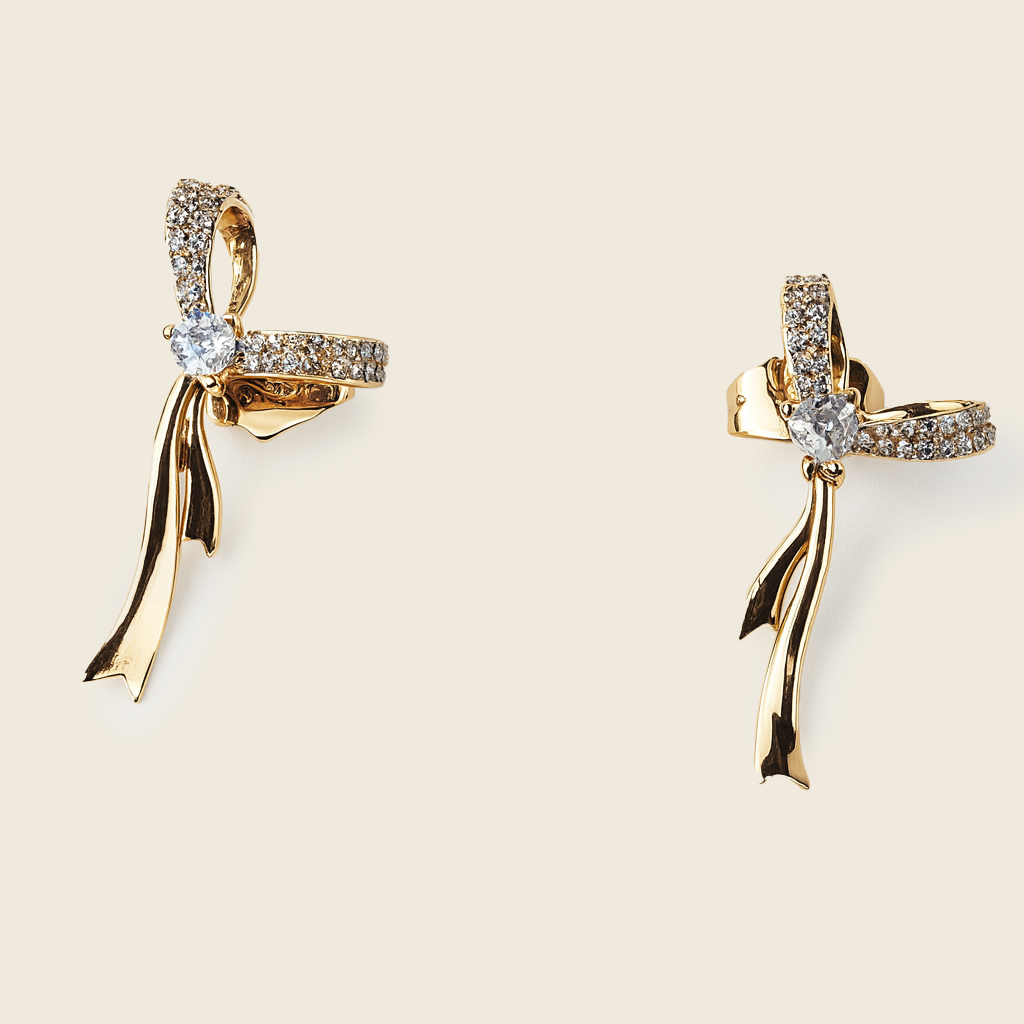 Aanura Celeste Ribbon Earrings – Gold-Plated