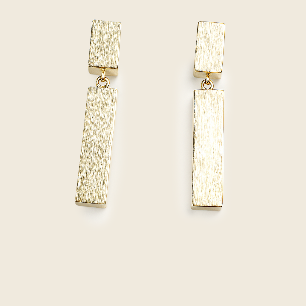 Aanura Geometric Gold Bar Earrings