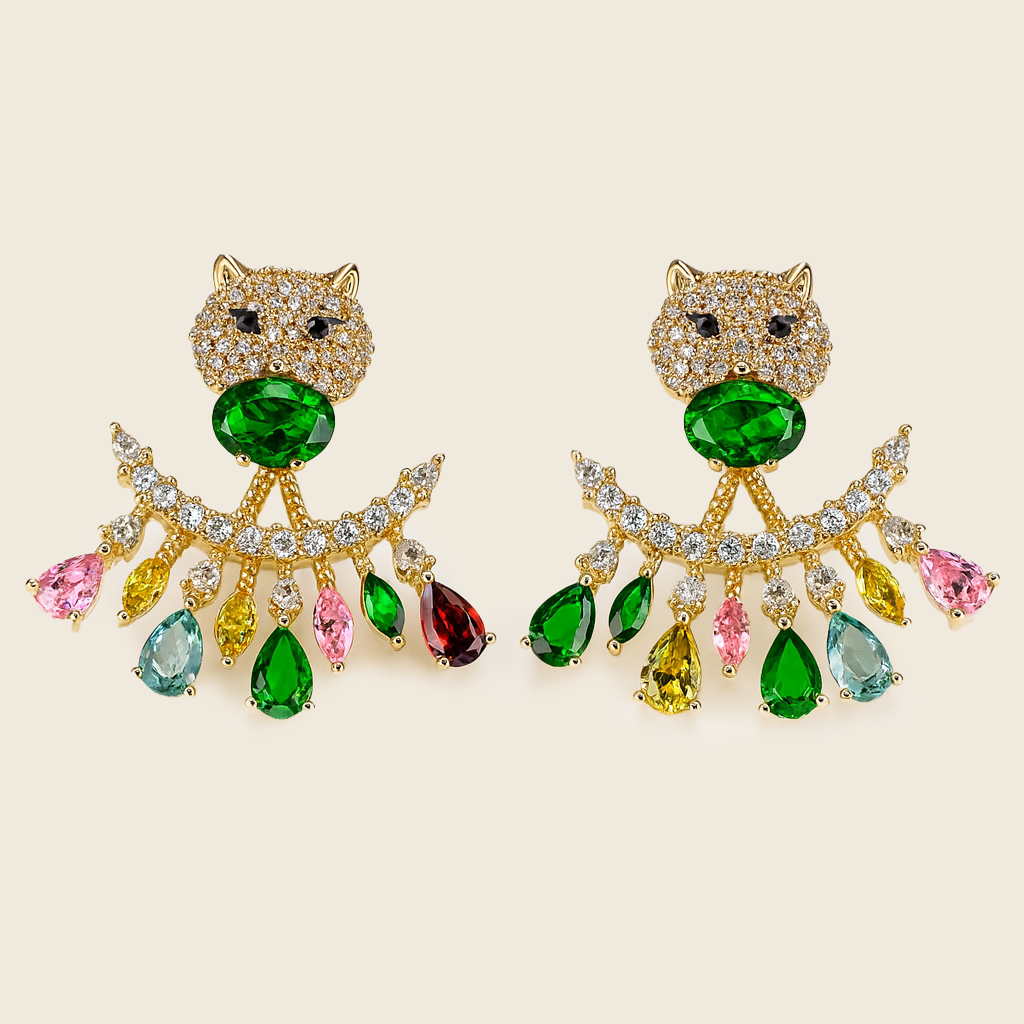 Aanura Multicolor Panther Drop Earrings