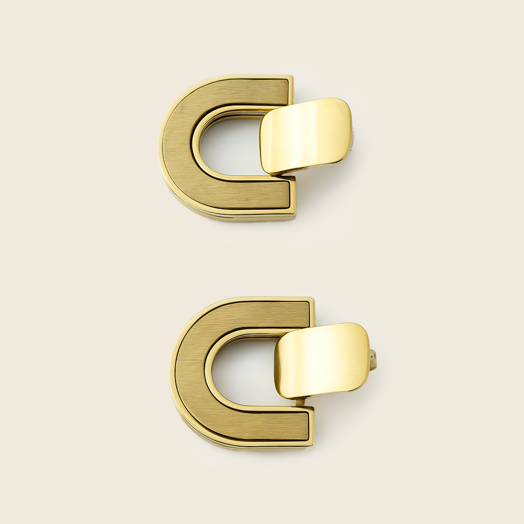 Aanura Bold Geometric Gold Stud Earrings