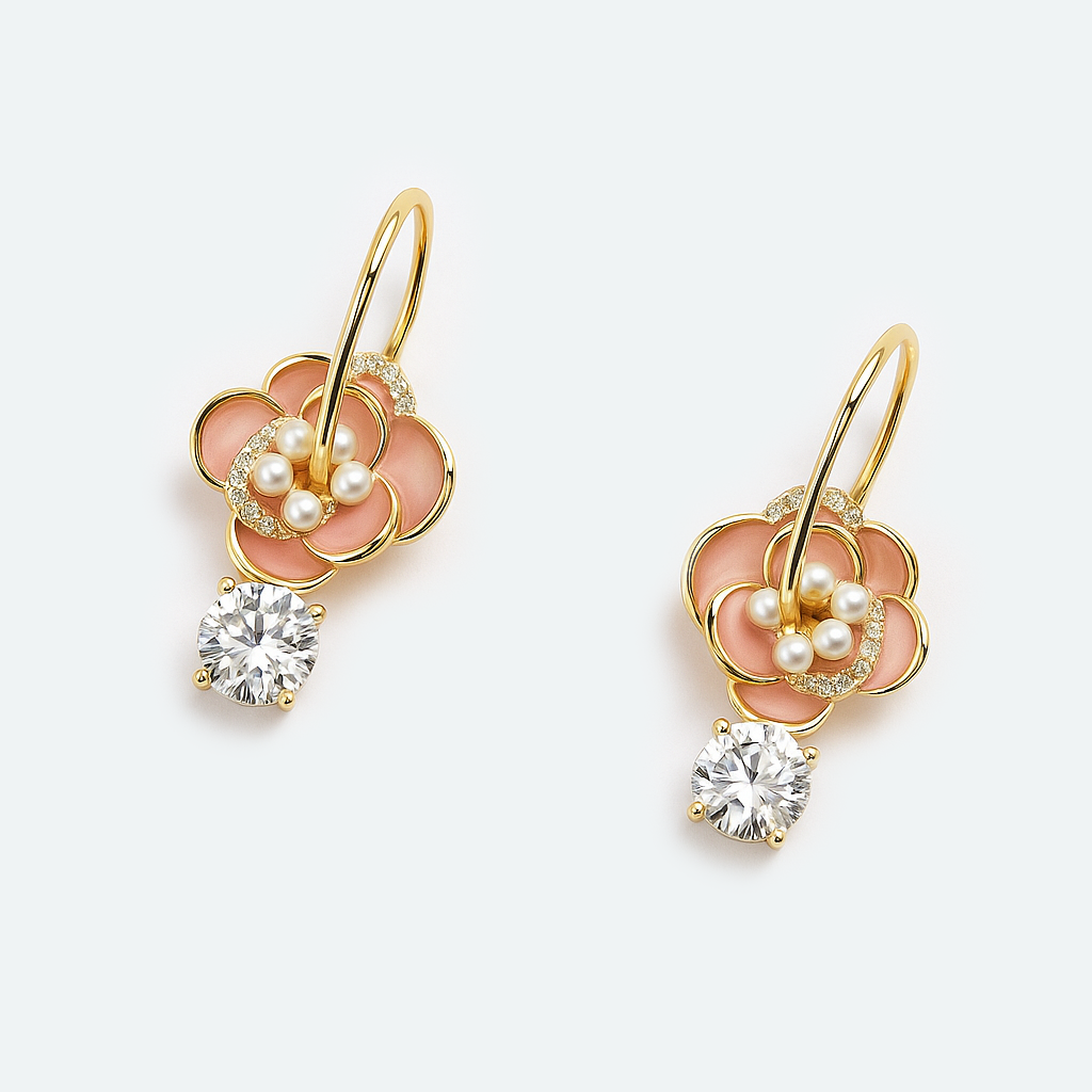 Aanura Aqua Blossom Pearl Earrings