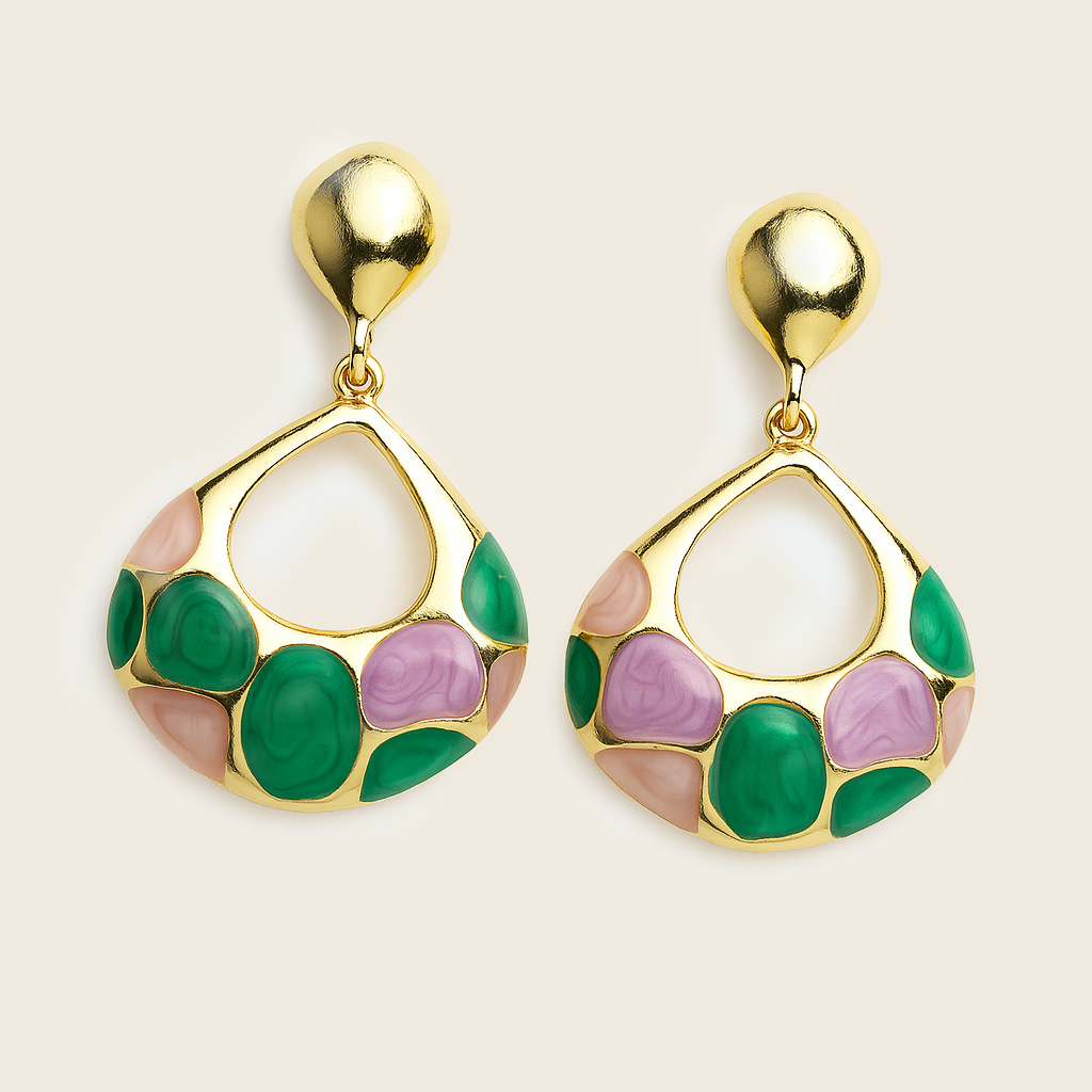 Aanura Multicolor Enamel Teardrop Earrings