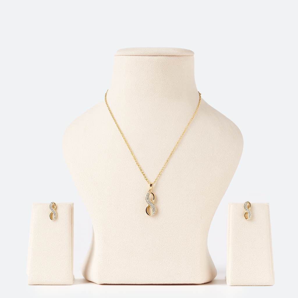Aanura Infinity Shine Necklace & Earrings Set