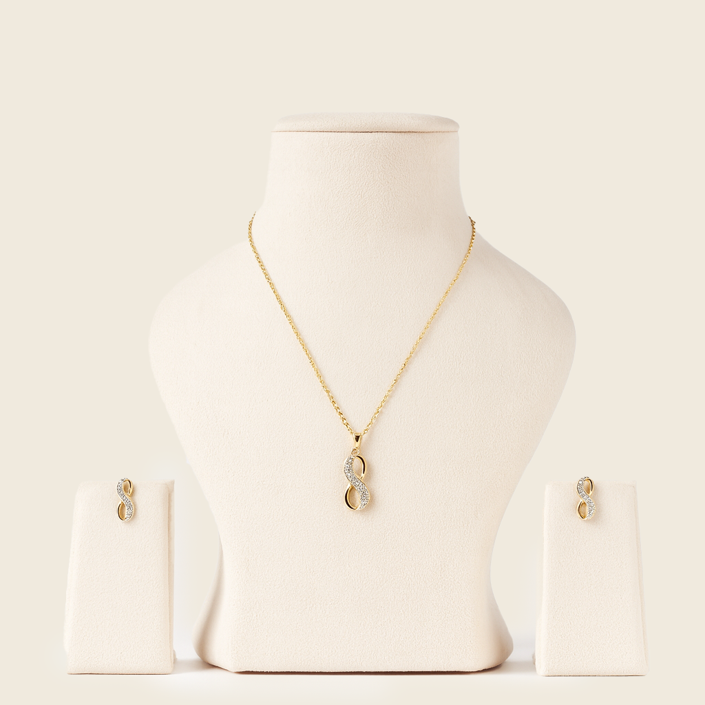 Aanura Infinity Shine Necklace & Earrings Set