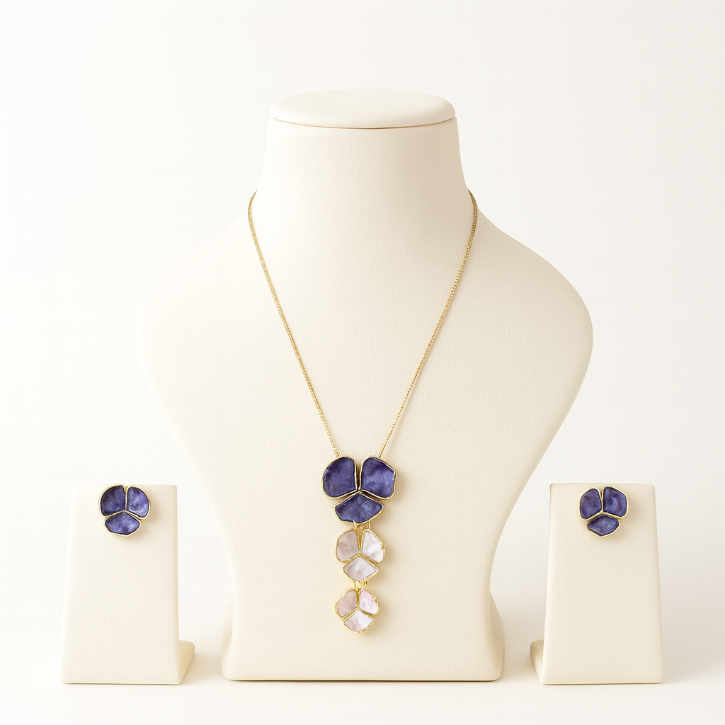 Aanura Cascading Floral Necklace & Earrings Set