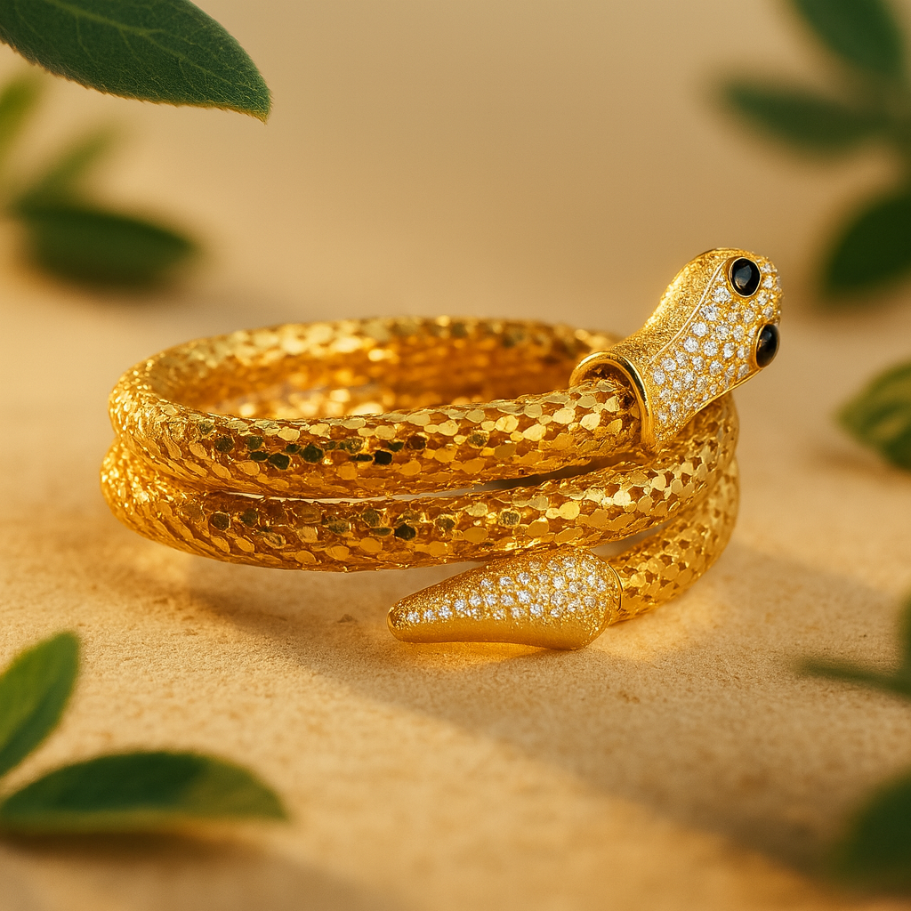 Aanura Serpent Gold Wrap Bracelet