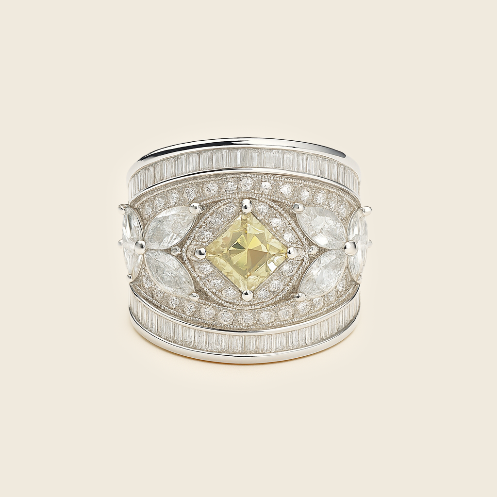Aanura Silver Multi-Stone Crystal Statement Ring