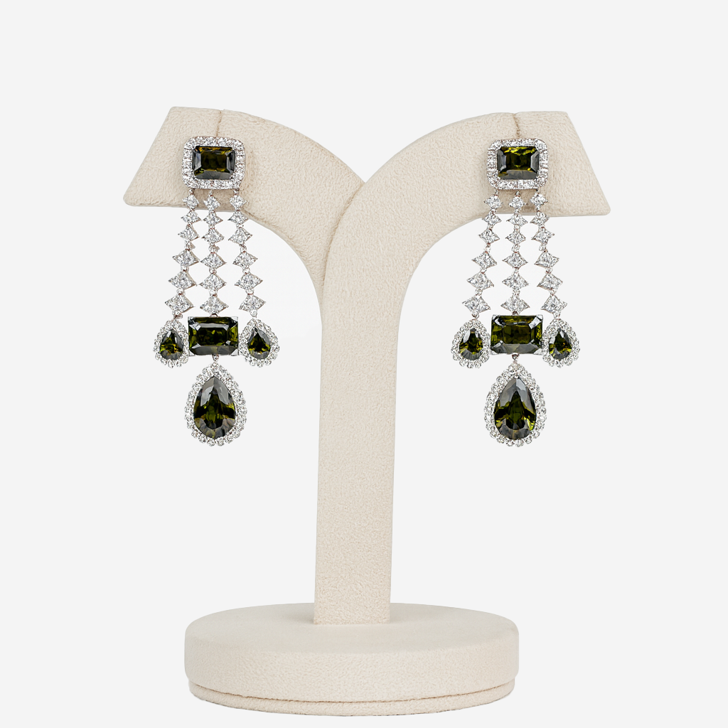 Aanura Pink Sapphire Cascade Drop Earrings