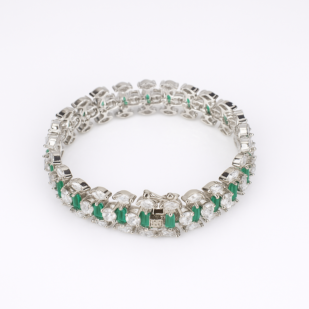 Aanura Radiant Diamond Silver Bracelet