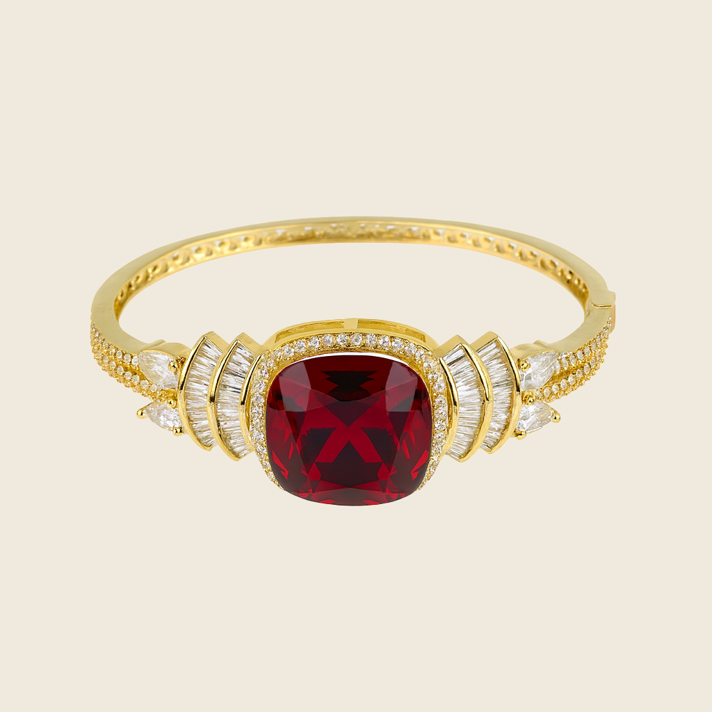 Aanura Regal Ruby Glow Gold Bracelet