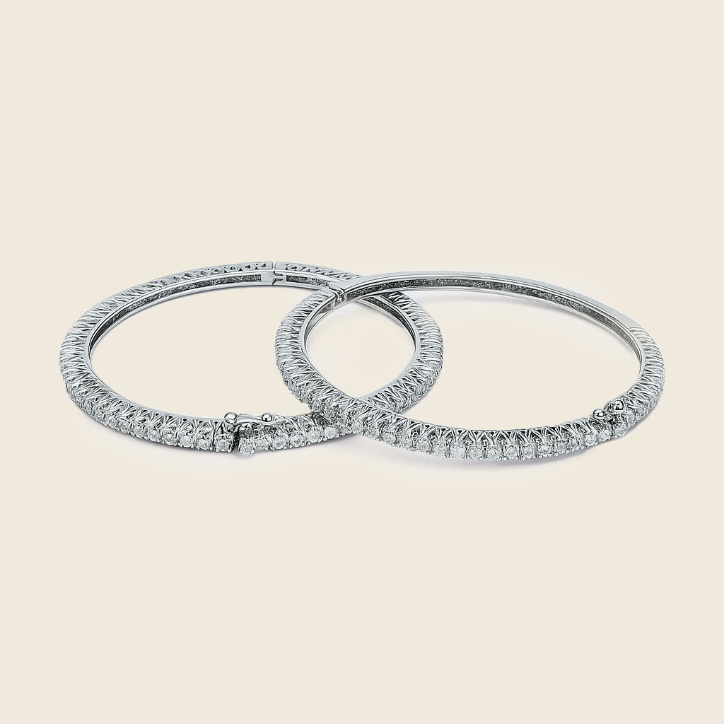 Aanura Diamond Halo Silver Bracelet