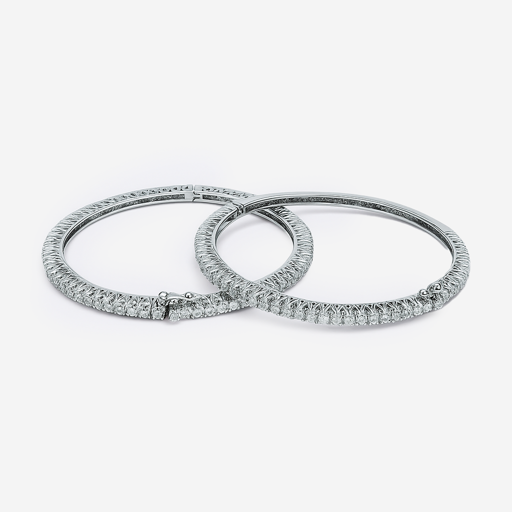 Aanura Diamond Halo Silver Bracelet
