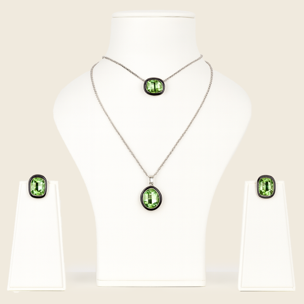 Aanura Layered Red Pendant Necklace Set