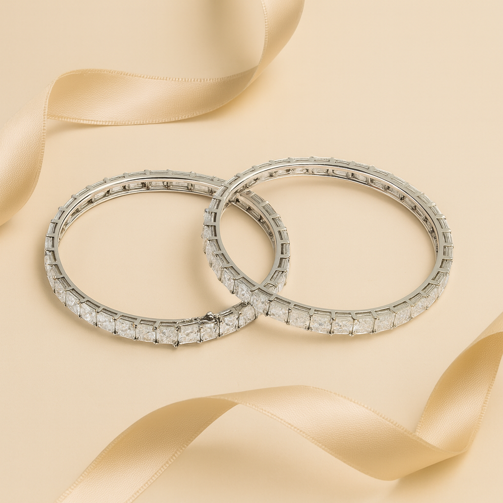Aanura Diamond Line Silver Bracelet