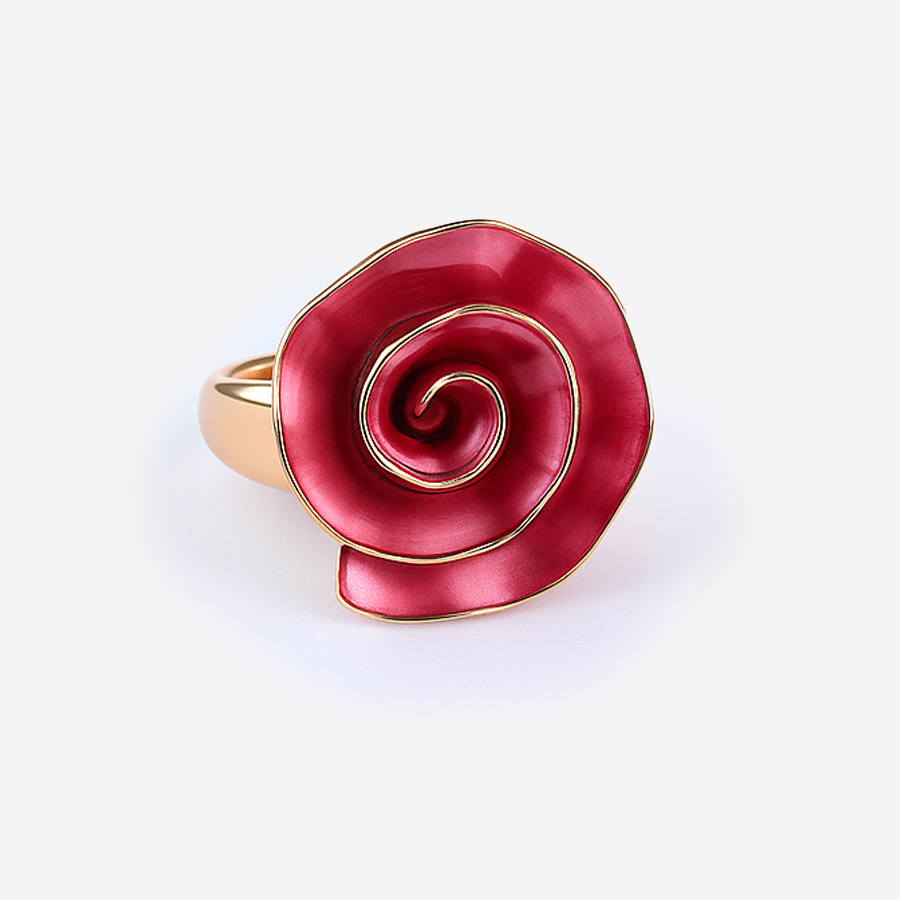 Aanura Green Spiral Statement Ring