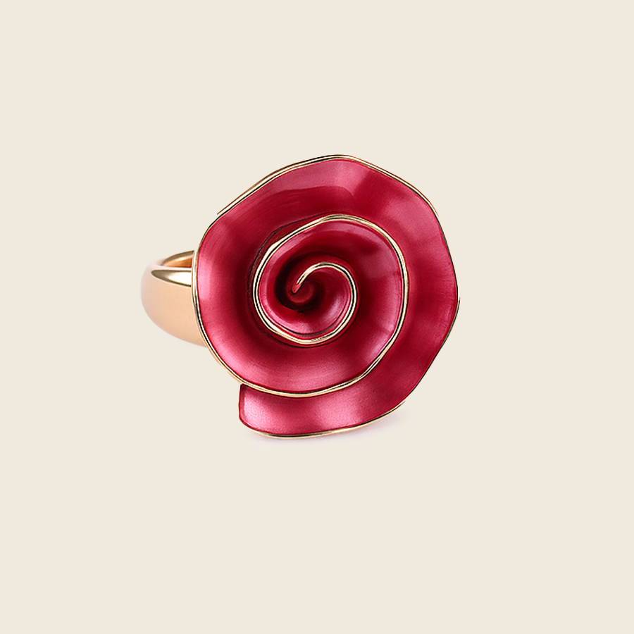 Aanura Green Spiral Statement Ring