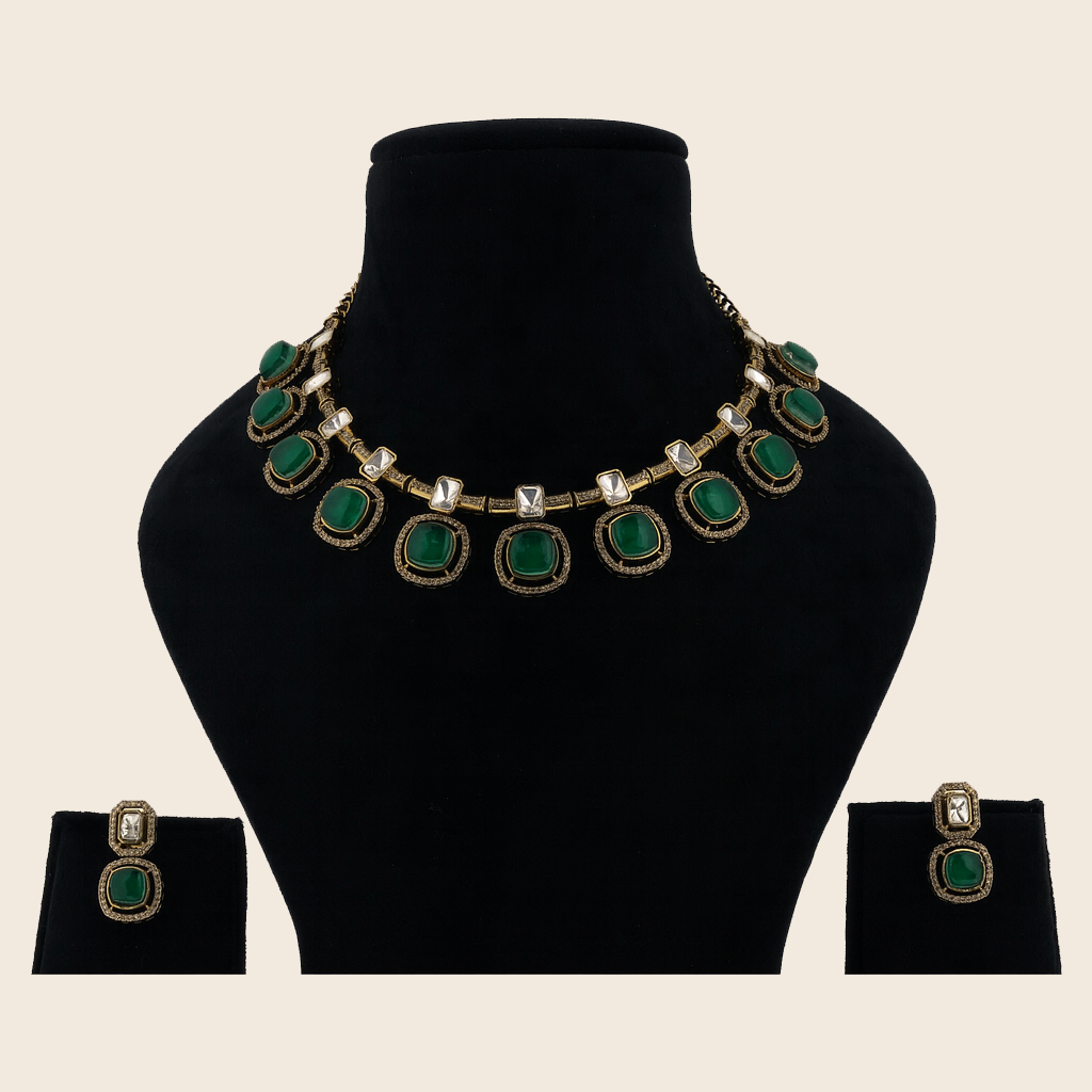 Aanura Ruby Choker Necklace with Kundan Accents