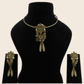 Aanura Antique Floral Pendant Necklace with Pearls