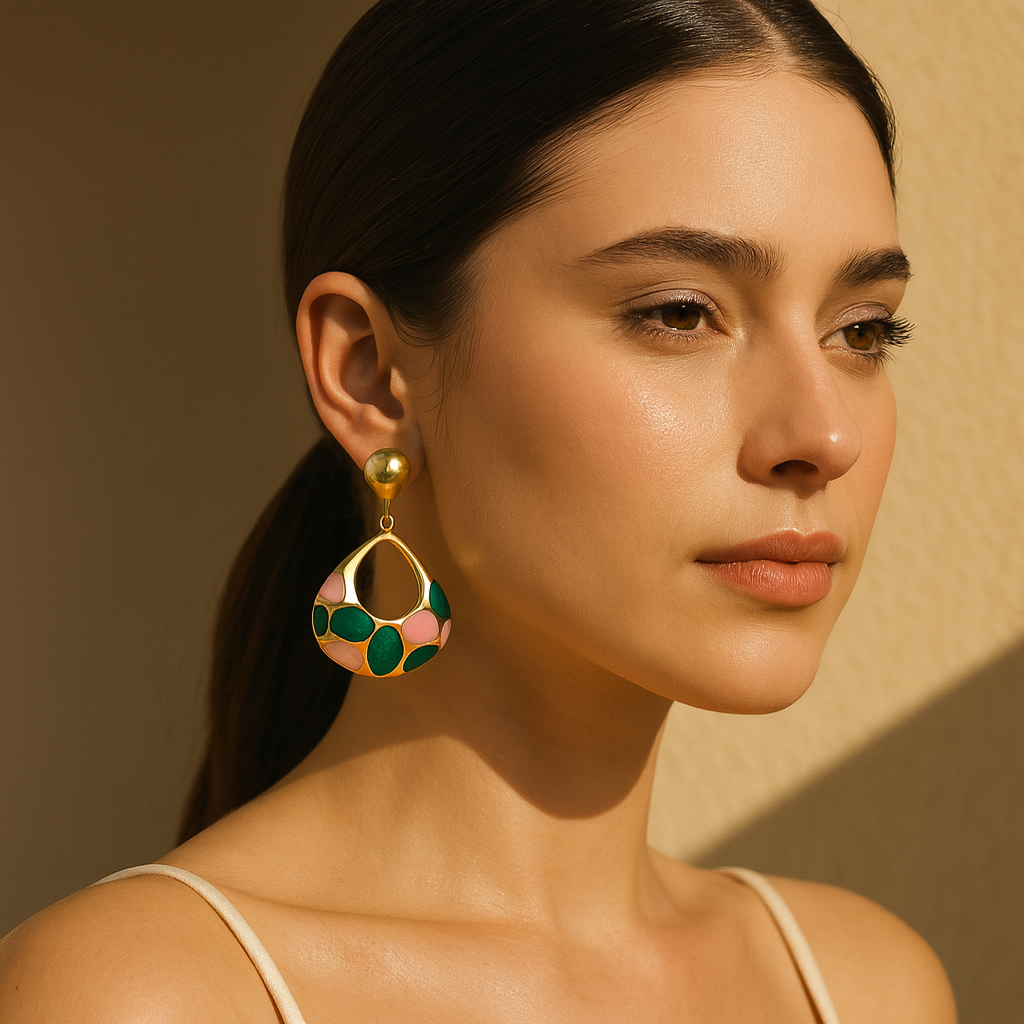 Aanura Multicolor Enamel Teardrop Earrings