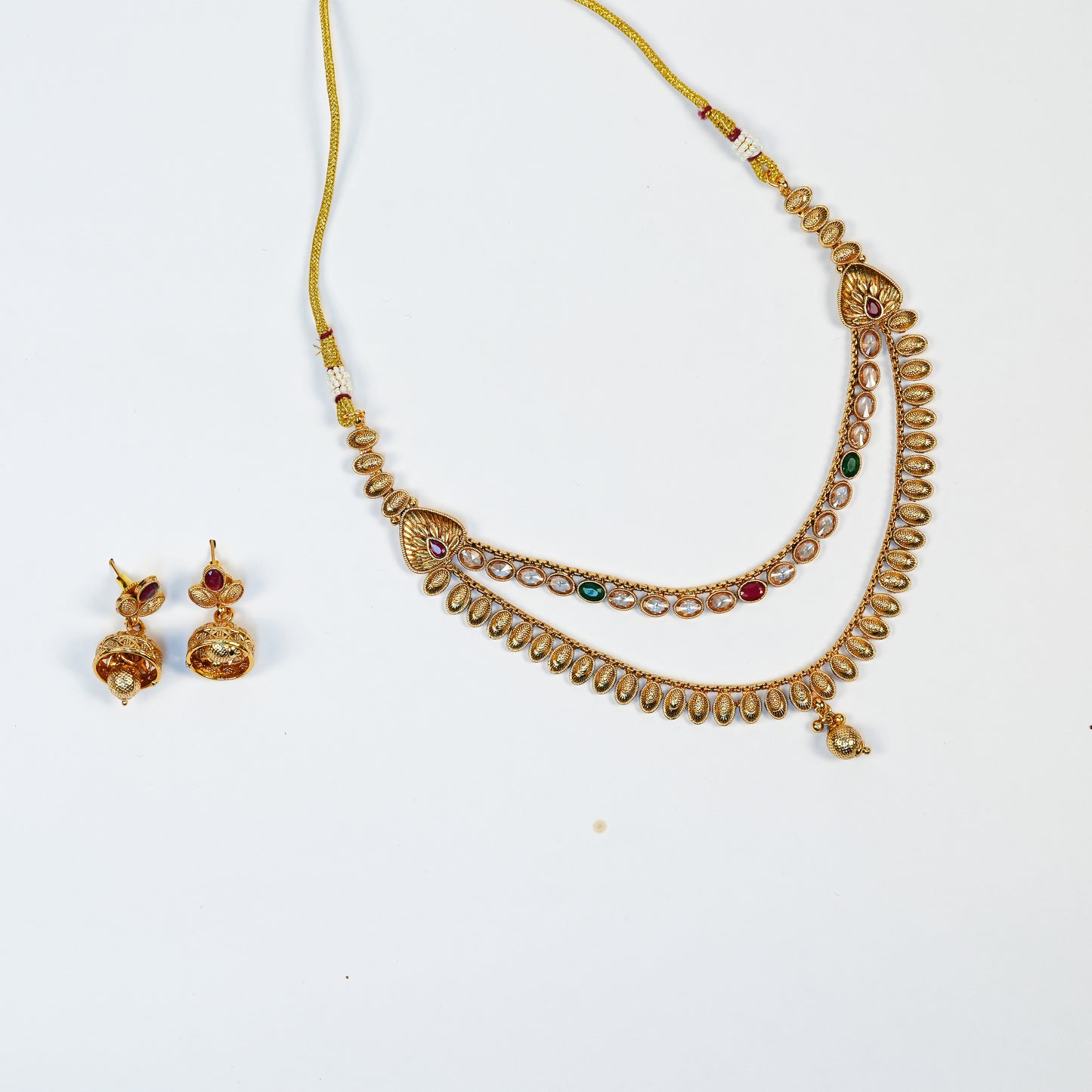 Aanura Gold Plated Dual-Layer Necklace Set