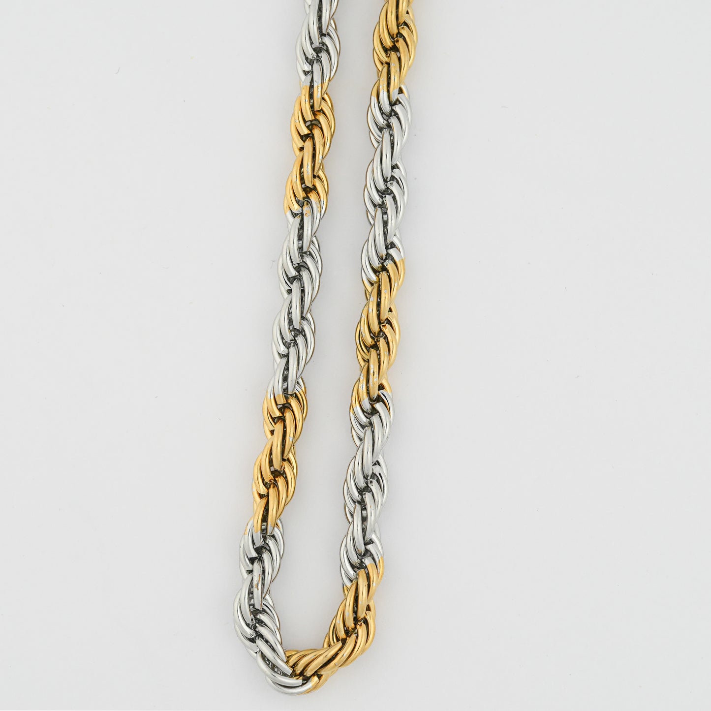 Aanura Dual-Tone Rope Chain Necklace For Men