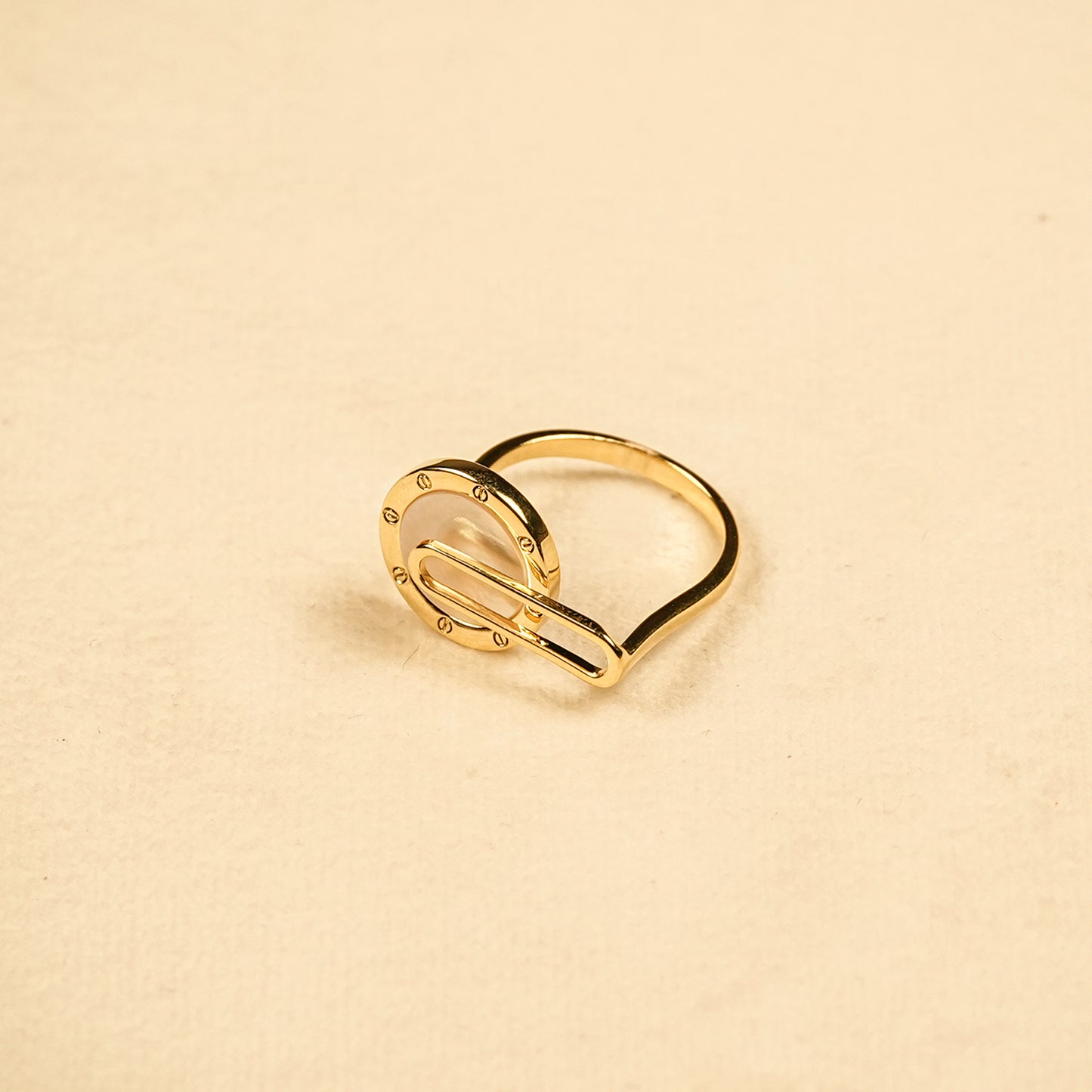 Aanura Gold Tone Minimal Adjustable Ring