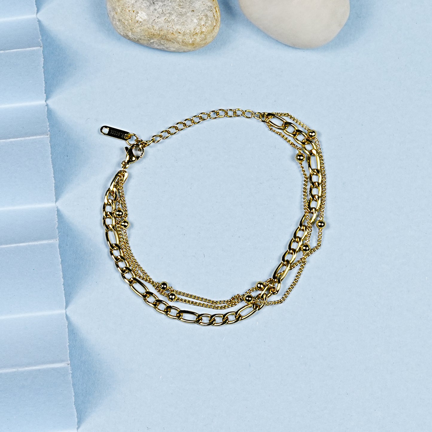 Aanura Layered Chain Gold Plated Bracelet