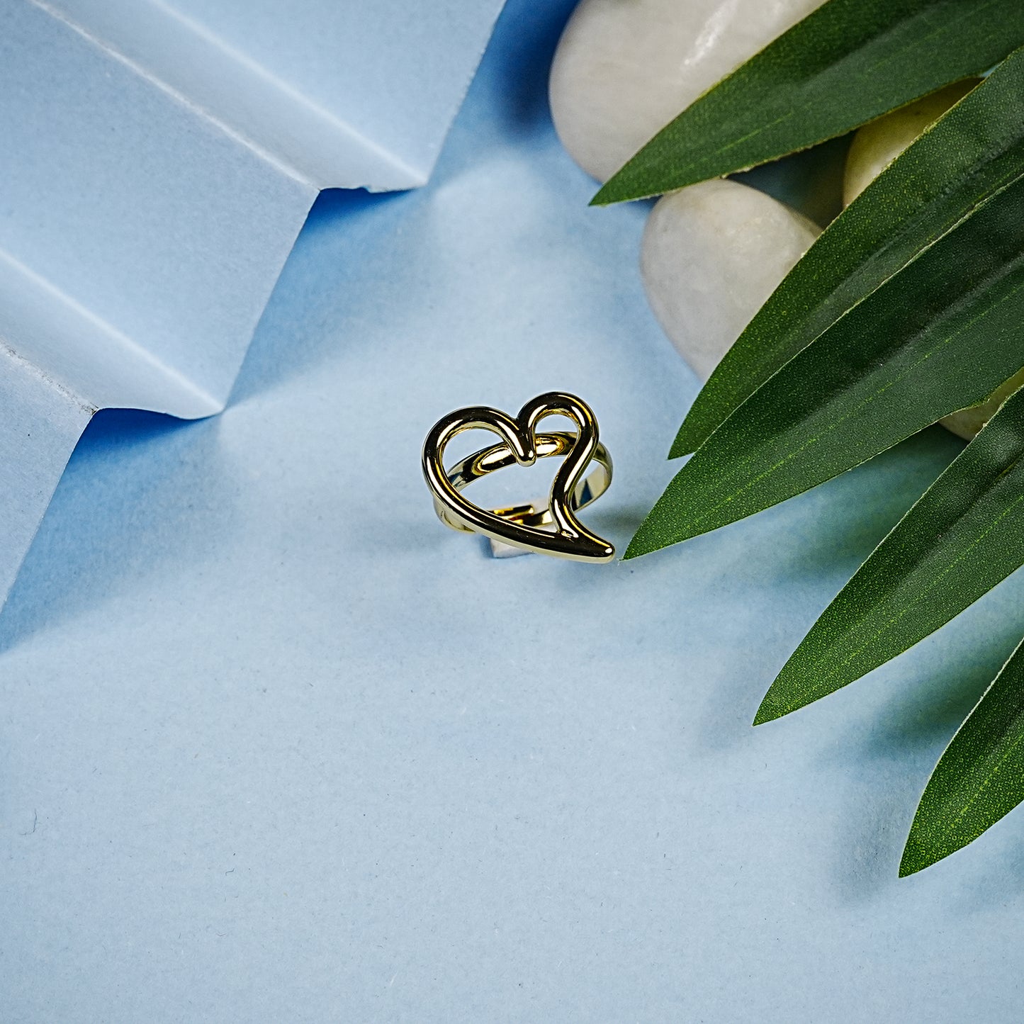 Aanura Open Heart Adjustable Minimal Ring