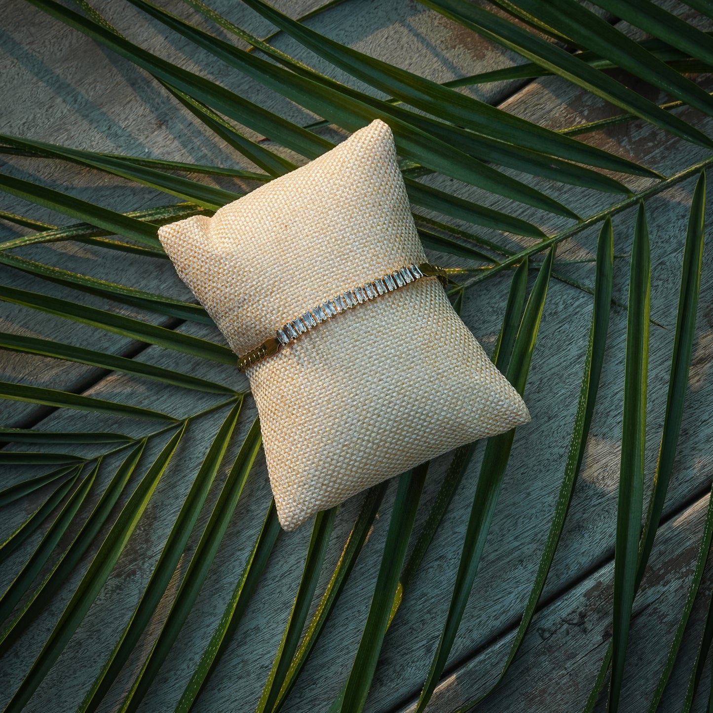 Aanura Linear Crystal Bar Adjustable Bracelet