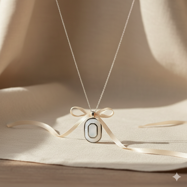 Aanura Mother of Pearl Oval Pendant in 925 Silver