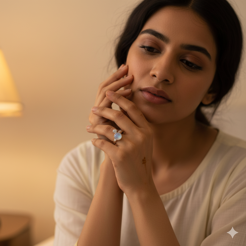 Aanura Dual-Stone Minimalist Ring in 925 Silver