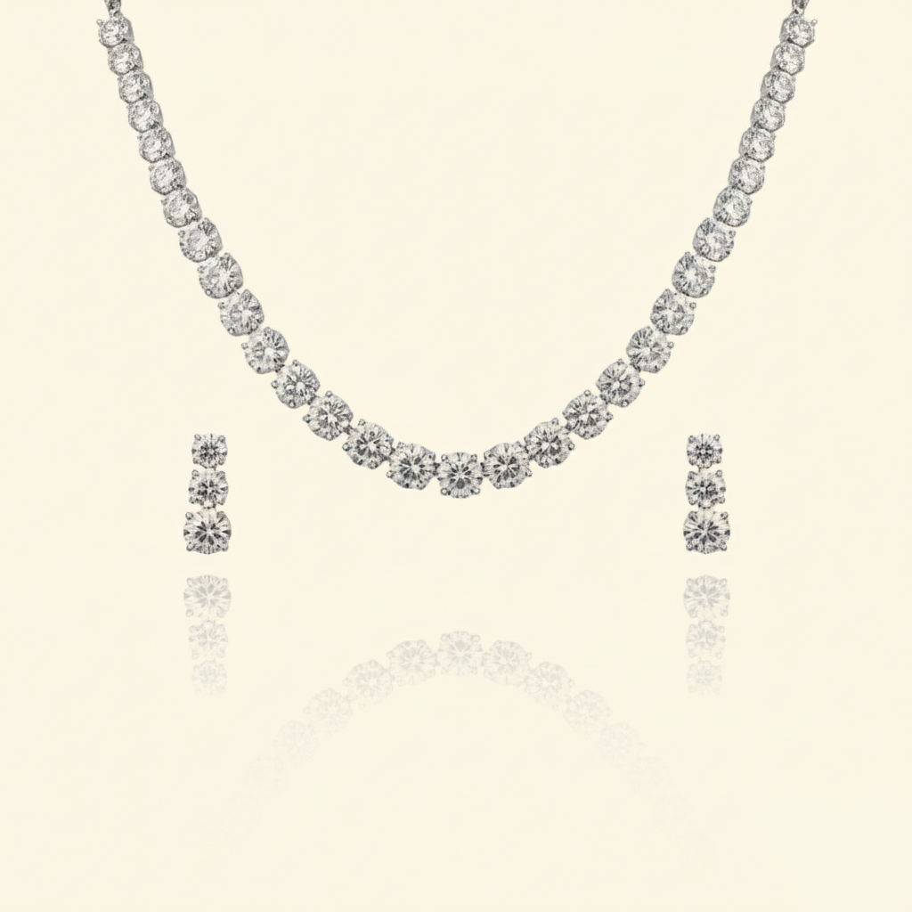 Aanura Classic Solitaire Necklace Set