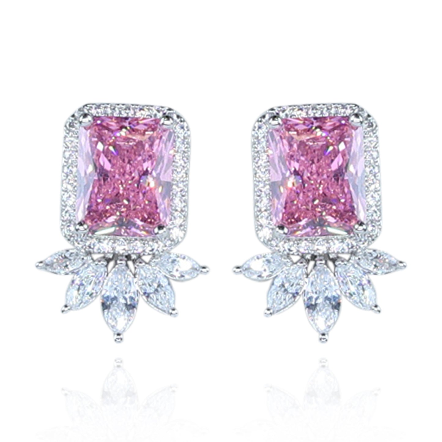Aanura Yellow Cushion-Cut CZ Cluster Earrings