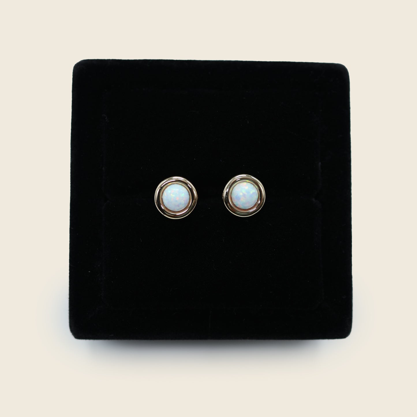 Aanura Opal Glow Stud Earrings in 925 Silver