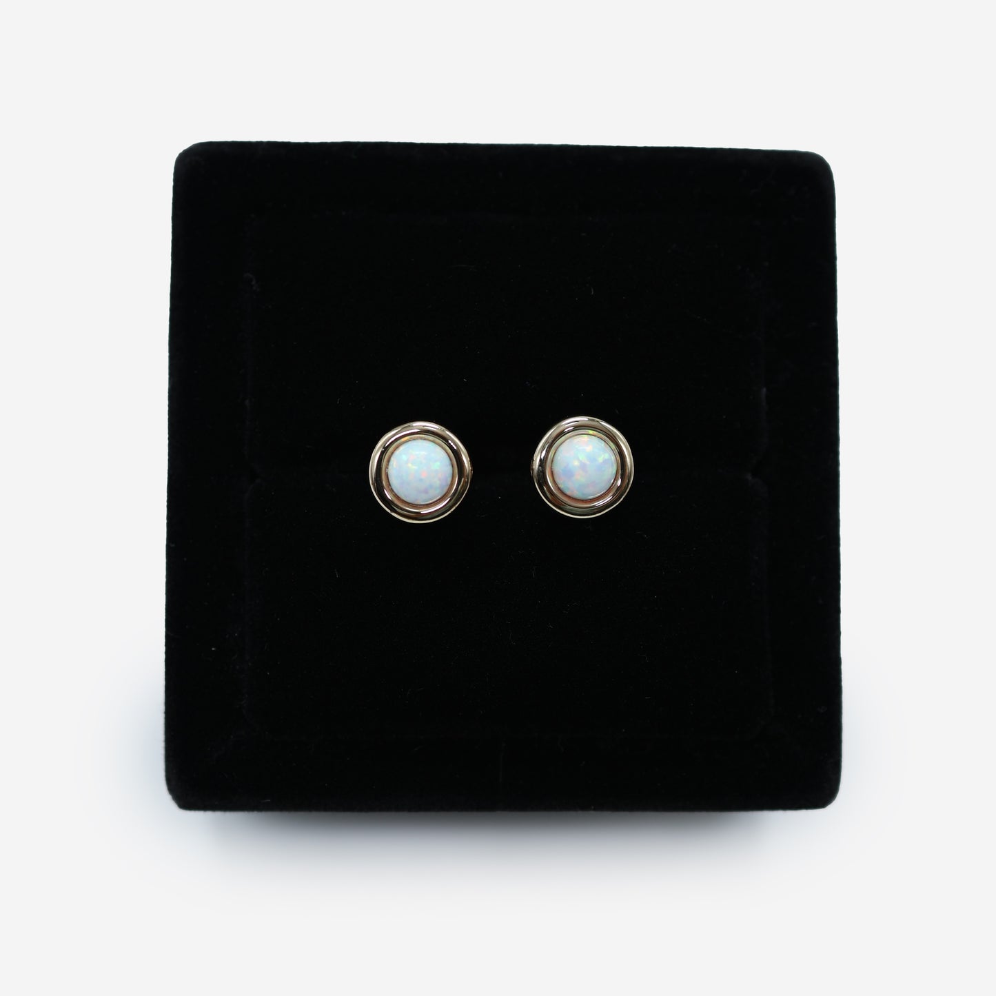 Aanura Opal Glow Stud Earrings in 925 Silver