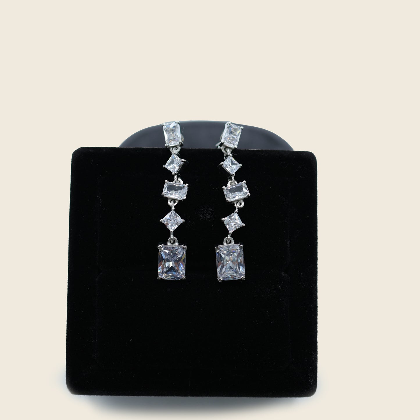 Aanura Multi-Cut Drop Earrings in 925 Silver