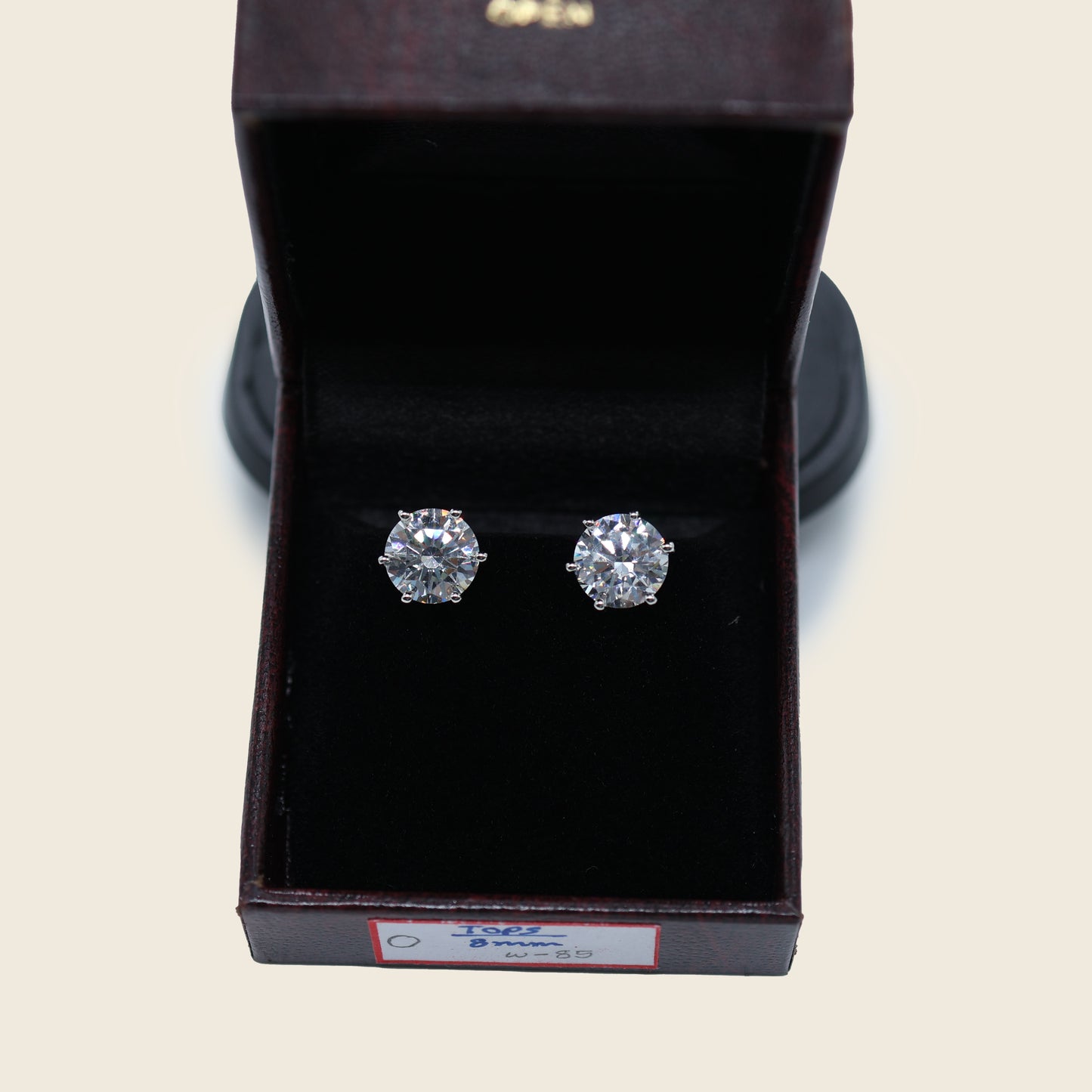 Aanura Classic Round Solitaire Earrings in 925 Silver