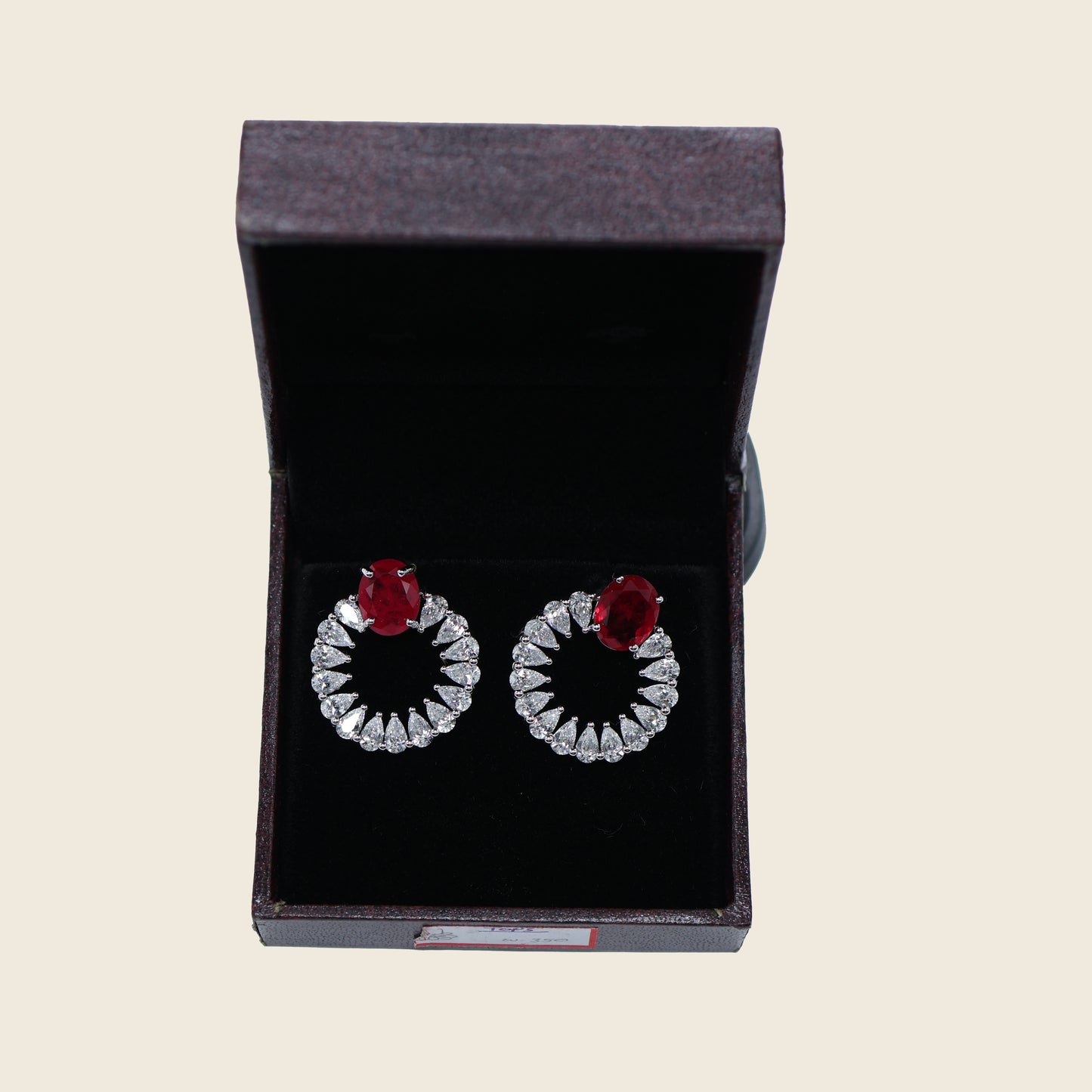 Aanura Emerald Halo Earrings in 925 Silver