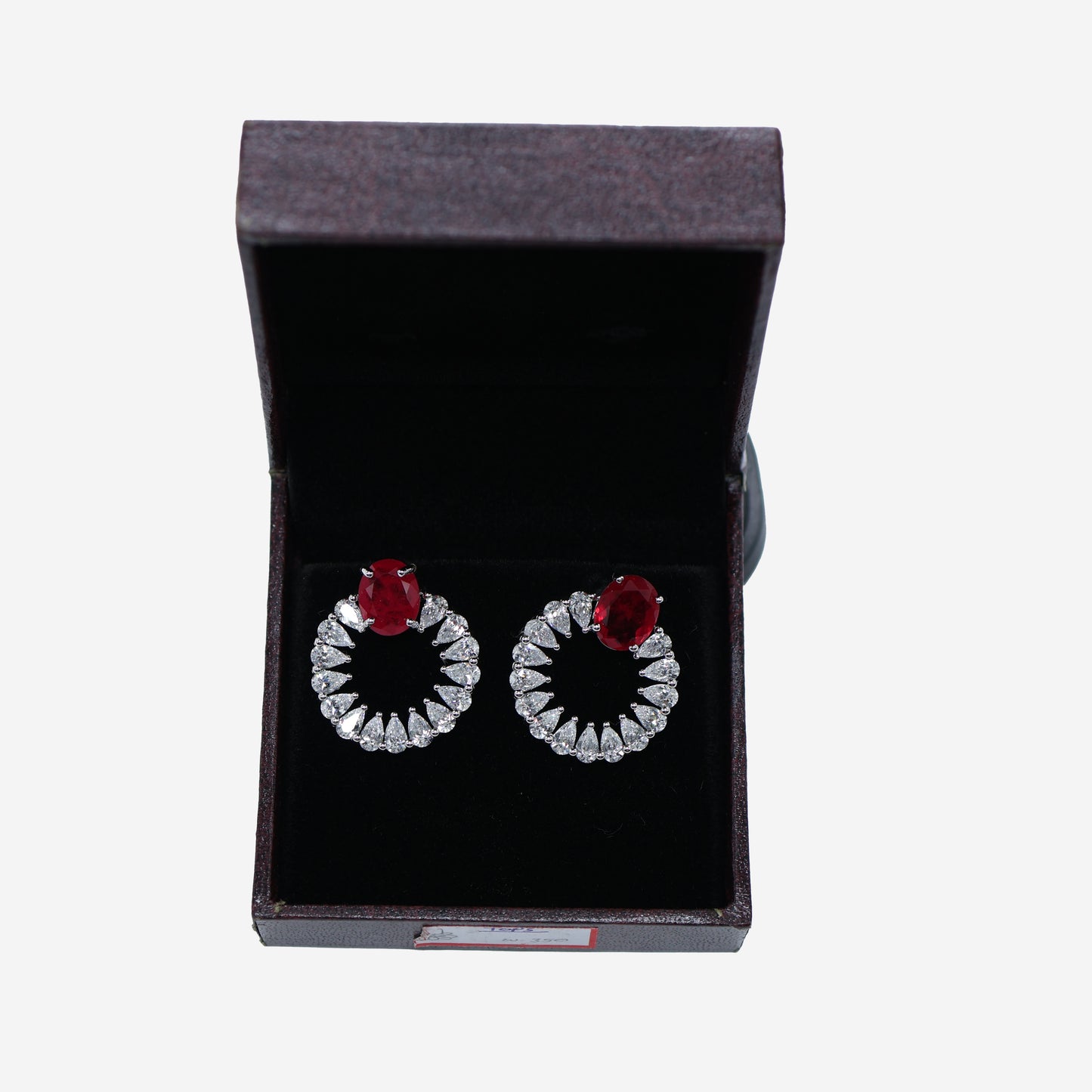 Aanura Emerald Halo Earrings in 925 Silver