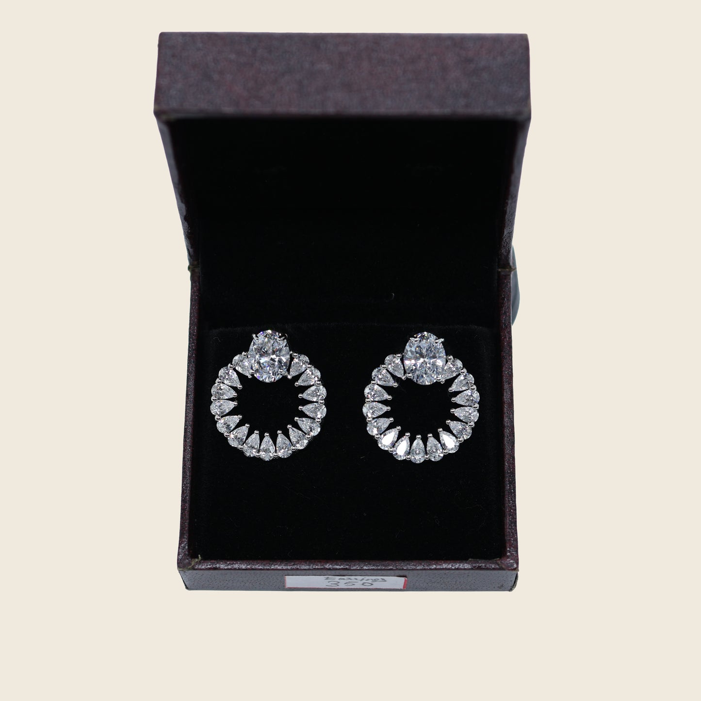 Aanura Emerald Halo Earrings in 925 Silver