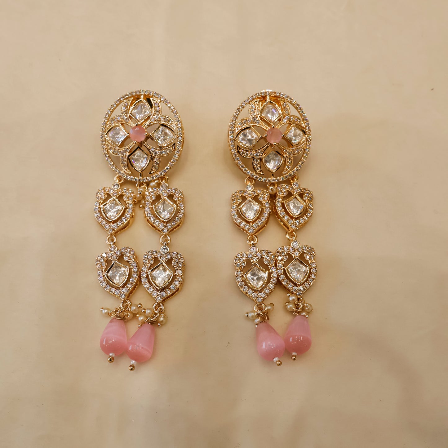 Aanura Green Drop Kundan Choker Necklace & Earrings