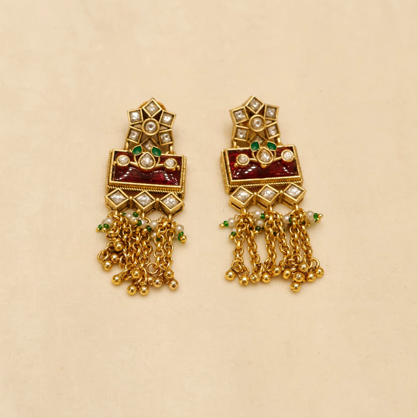 Aanura Temple Long Necklace & Earrings Heritage Set